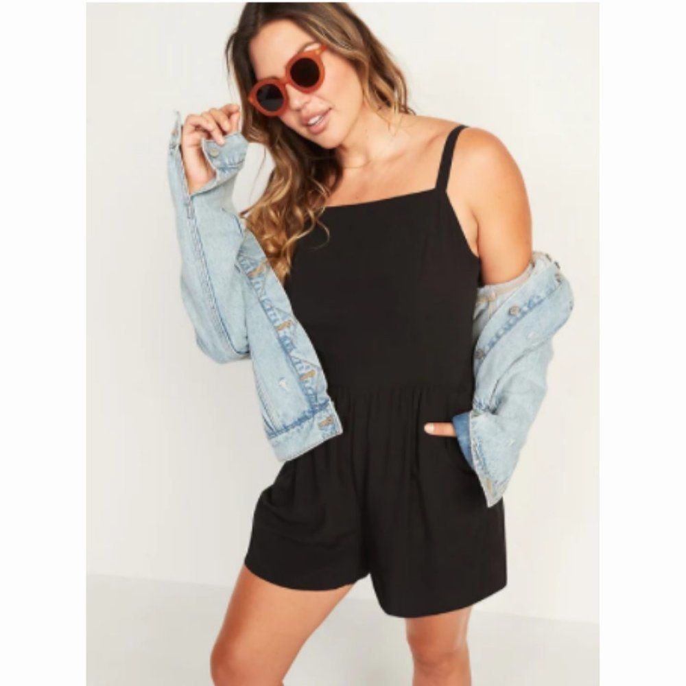 Old Navy Waist-Defined Cami Romper for Women Size S